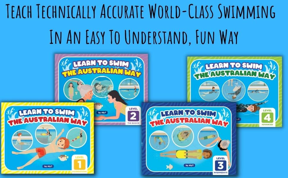Four levels of teaching learn to swim technically accurate competitive strokes and water safety